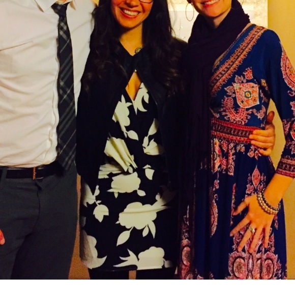 AKIRA ARK+CO Floral Black & White Kimono Sleeve Dress Size Small - Picture 16 of 17